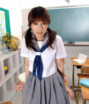 Asian college girl in uniform