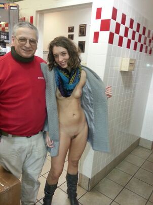 busty nude in public